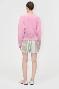 2384 Beaded Fluffy Knit, Crewneck Cardigansg-pf25-k037-2384