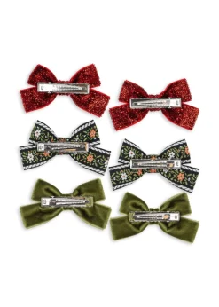 6 Pack Micki Bow Hair Clips Ks104188
