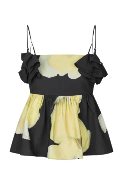 2450 Printed Viscose, Floral Peplum Topsg-ps26-t139-2450