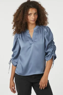 Alvira Drapy Satin Blouse 166542