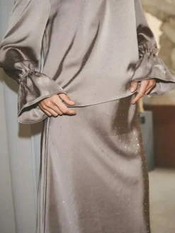 Amara Heavy Satin Bedaz Blouse 166578