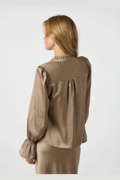 Amara Heavy Satin Bedaz Blouse 166578