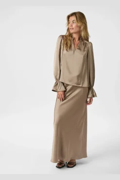 Amara Heavy Satin Bedaz Blouse 166578