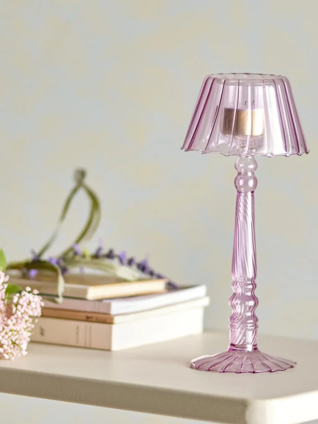 Cisco Fyrfadsstage, Rosa, Glas 82061722