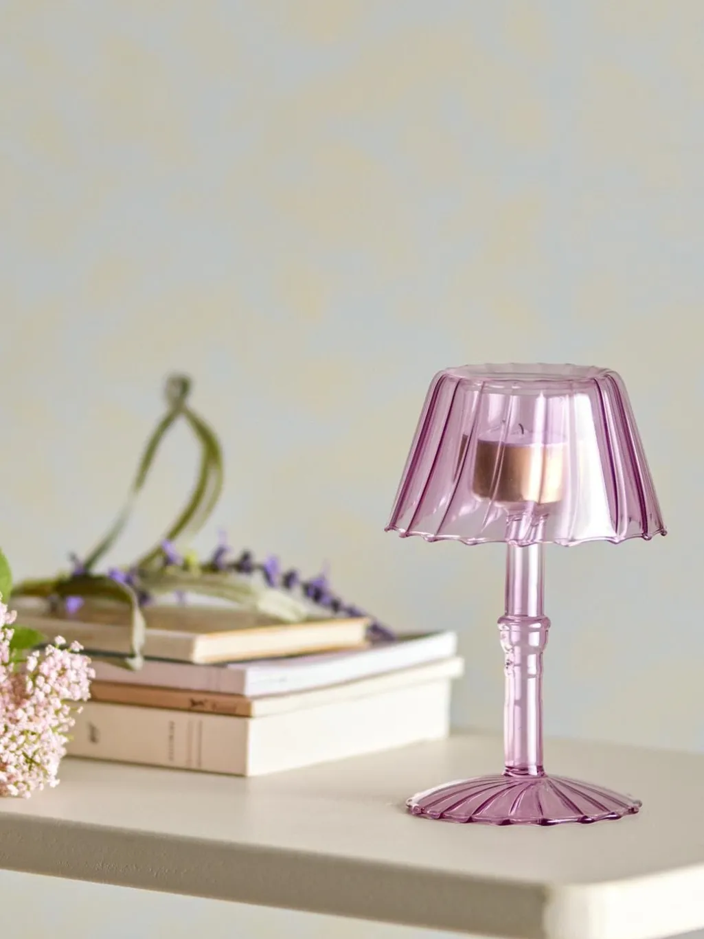 Cisco Fyrfadsstage, Rosa, Glas 82061723