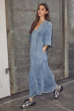 Denim Hem Dress HL10226