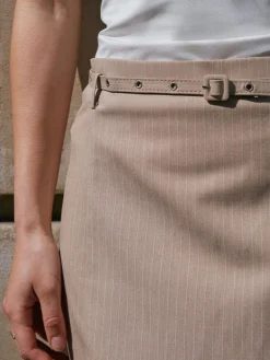 Donte Melange Pinstripe Skirt 164593