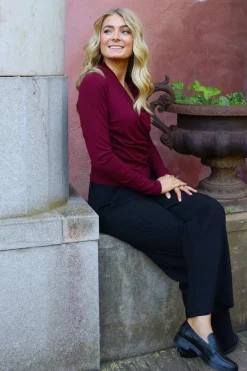 Ea Ls Wrap Blouse 22258