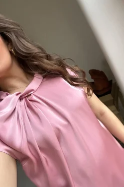 Fleur Drapy Satin Blouse