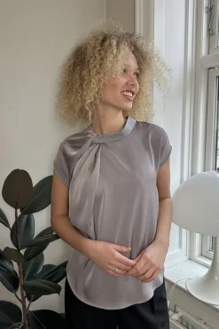 Fleur Drapy Satin Blouse