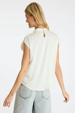 Fleur Drapy Satin Blouse