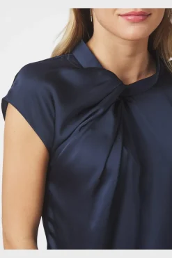 Fleur Drapy Satin Blouse 160990