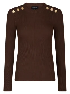 Gold Button Knit Blouse 160471