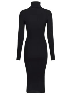 Gold Button Knit Roll Dress