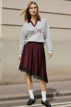 Hdmadeline Satin Lace Skirt 32000051