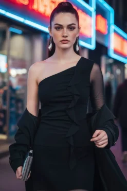 Hdpatricia Mesh One-Shoulder Top 32000162