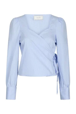 Isabel Stripe Wrap Blouse 163129