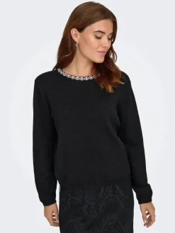 Jdyalva Life L/S Embellish Pullover Knt