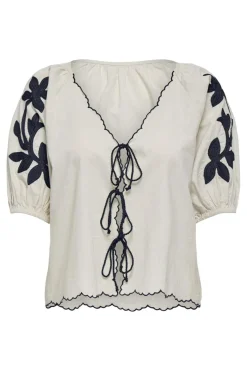 Jdyfiluca 2/4 Embroidery Tie Top