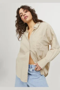 Jxjamie Ls Rlx Linen Blend Shirt Sn