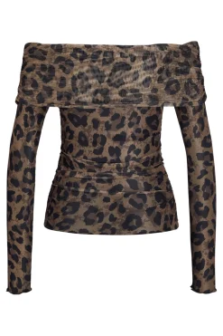 Jxminna Mesh Ls Off Shoulder Top