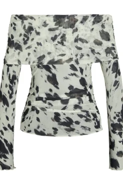 Jxminna Mesh Ls Off Shoulder Top 12270935