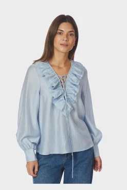Katarina Crepe Ruffle Blouse 166497