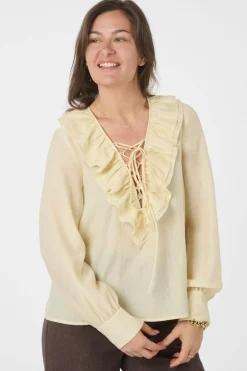 Katarina Crepe Ruffle Blouse 166497