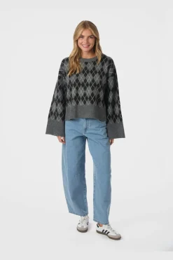 Kick Check Knit Blouse 165204