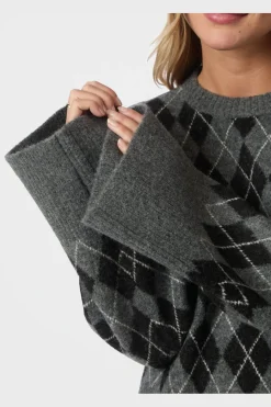 Kick Check Knit Blouse 165204