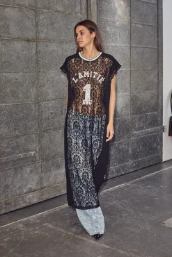 Lace Football Frill Dress HL10132