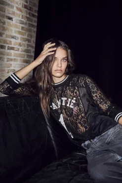 Lace Ls Football Blouse HL10471