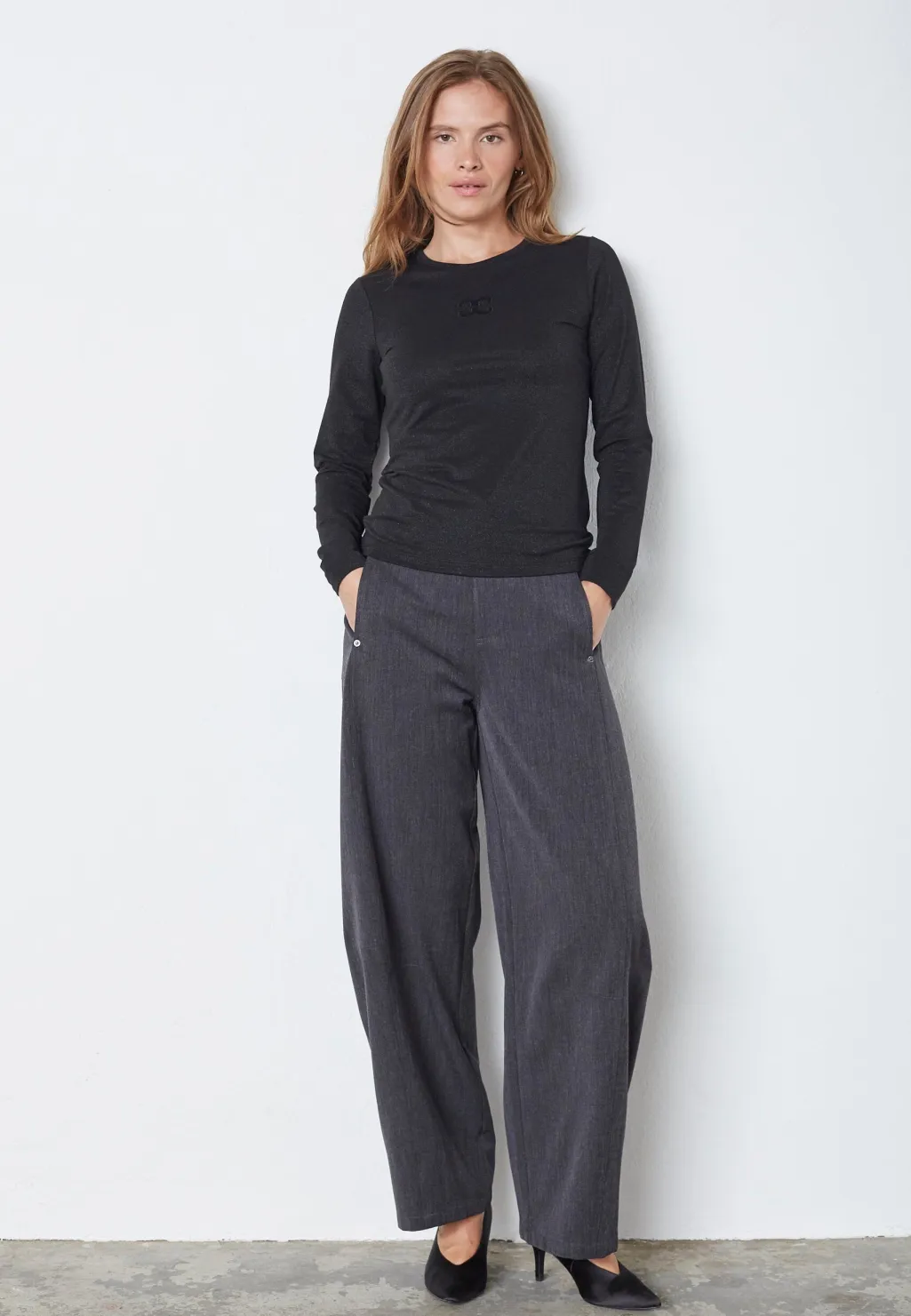 Mannycc Lurex Emb L/S Tee 33210