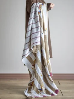 Merry-go-round Plaid, Natur, Genanvendt Bomuld 82062858