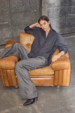 Michelle Check Tailor Tie Pants HL10305