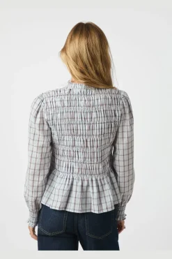 Mocca Smock Check Blouse 166900