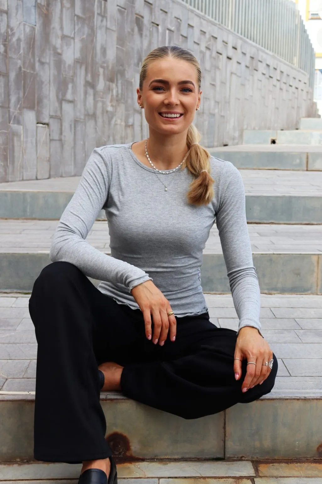 Natalia Ls Round Neck Blouse 9914