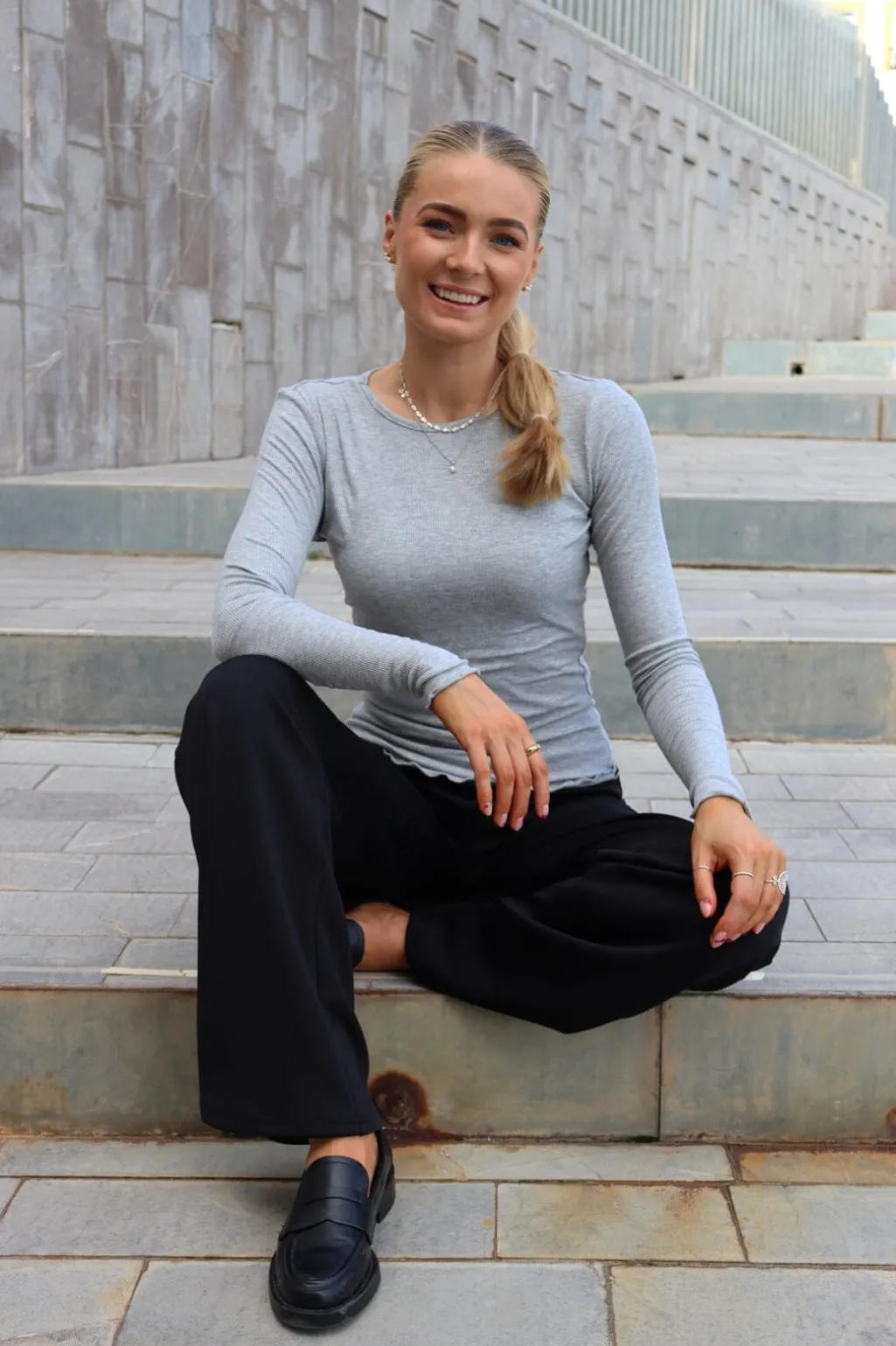 Natalia Ls Round Neck Blouse 9914