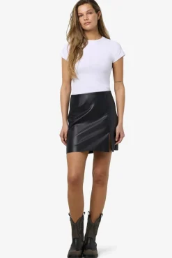 Nmclara Penny Pu Slit Skirt
