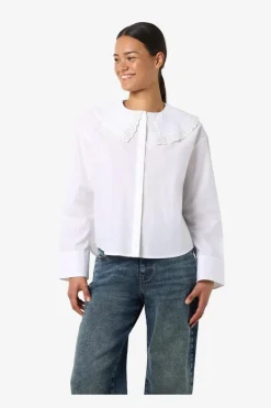 Nmeliza L/S Embr Collar Shirt