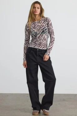 Nmjudith L/S Mesh Top Bg Fwd