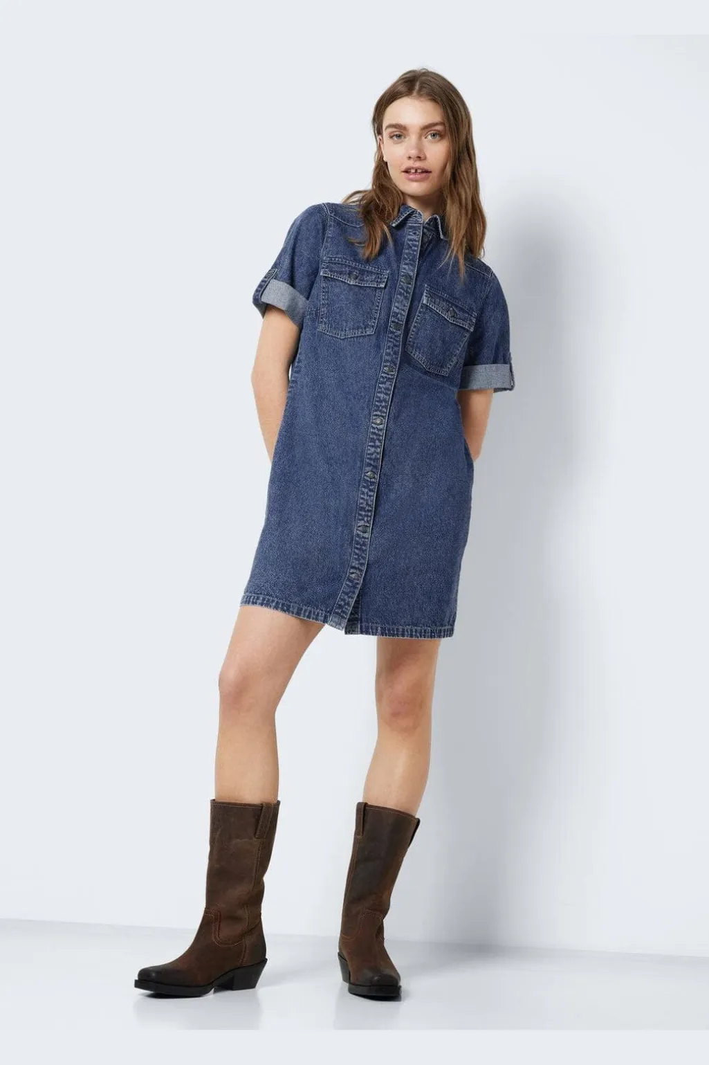 Nmnew Signe S/S Denim Dress Vi002Mb