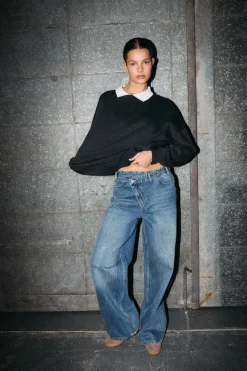 Nmsabine Nw X Over Wide Jeans Fo090Mb