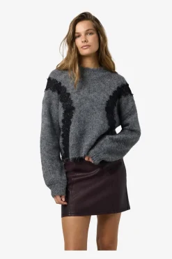 Nmsutton L/S O-Neck Lace Knit Fwd