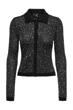 Onlabby Ls Polo Sequins Cardigan Knt