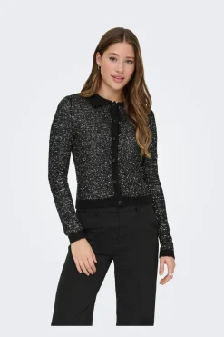 Onlabby Ls Polo Sequins Cardigan Knt
