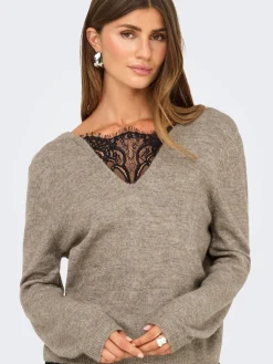 Onladele Ls Lace Mix Revers Cardi Cc Knt