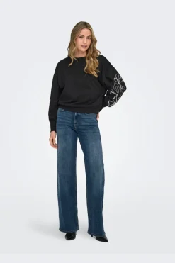 Onlbrooke L/S O-Neck Flower Swt