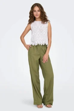 Onlcaro Linen Bl Pull-Up Pant Cc
