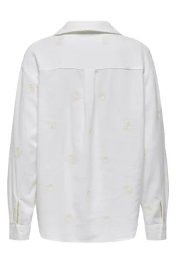 Onlcaro L/S Linen Bl Emb Shirt Cc